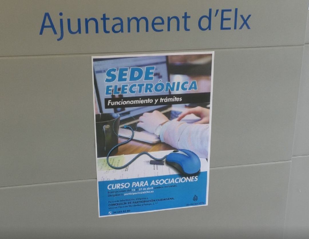 Cartel cursos formativos Sede Electrónica, Funcionamiento y Trámites para Asociaciones