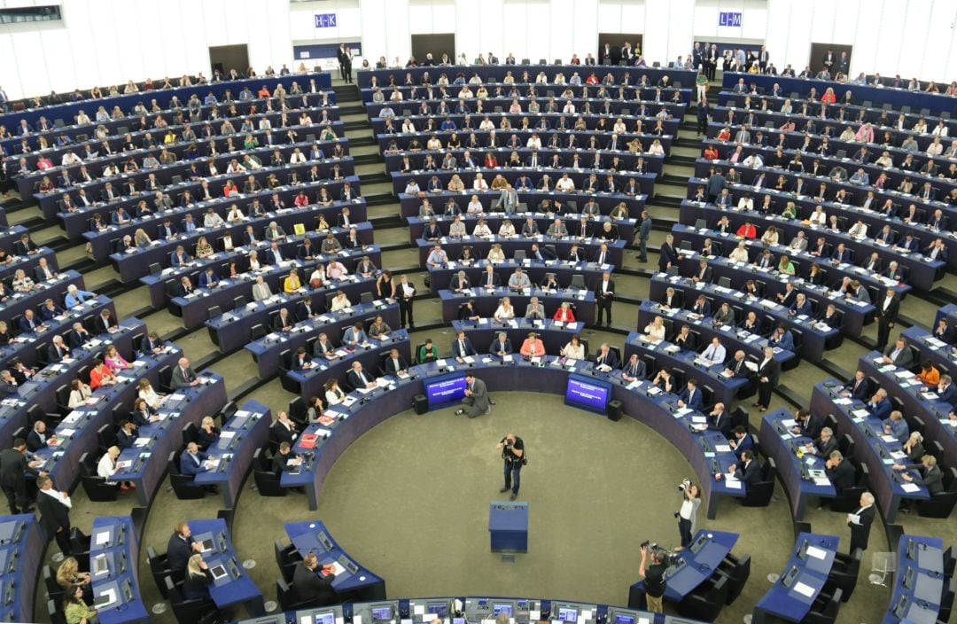 Plano general del hemiciclo del Parlamento Europeo. 