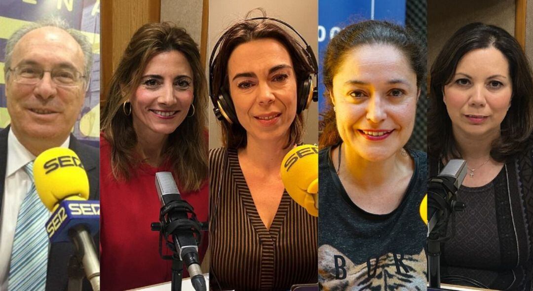 Juan Pablo Durán (PSOE), Ana Mata (PP), Teresa Pardo (C&#039;s), Inmaculada Nieto (Adelante Andalucía) y Ángela Mulas (Vox).