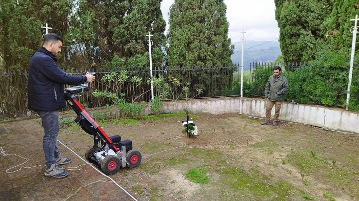 Georradar en el cementerio viejo