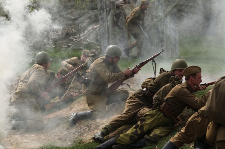 Recreación de la batalla de Orechov, en la Segunda Guerra Mundial