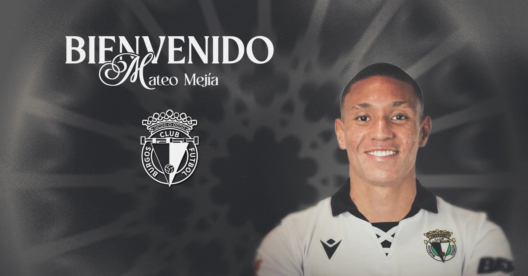 Creatividad del Burgos CF anunciando el fichaje de Mateo Mejía.