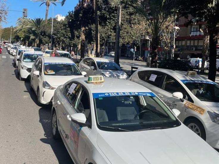 Imagen de archivo de una manifestación de los taxistas de Alicante