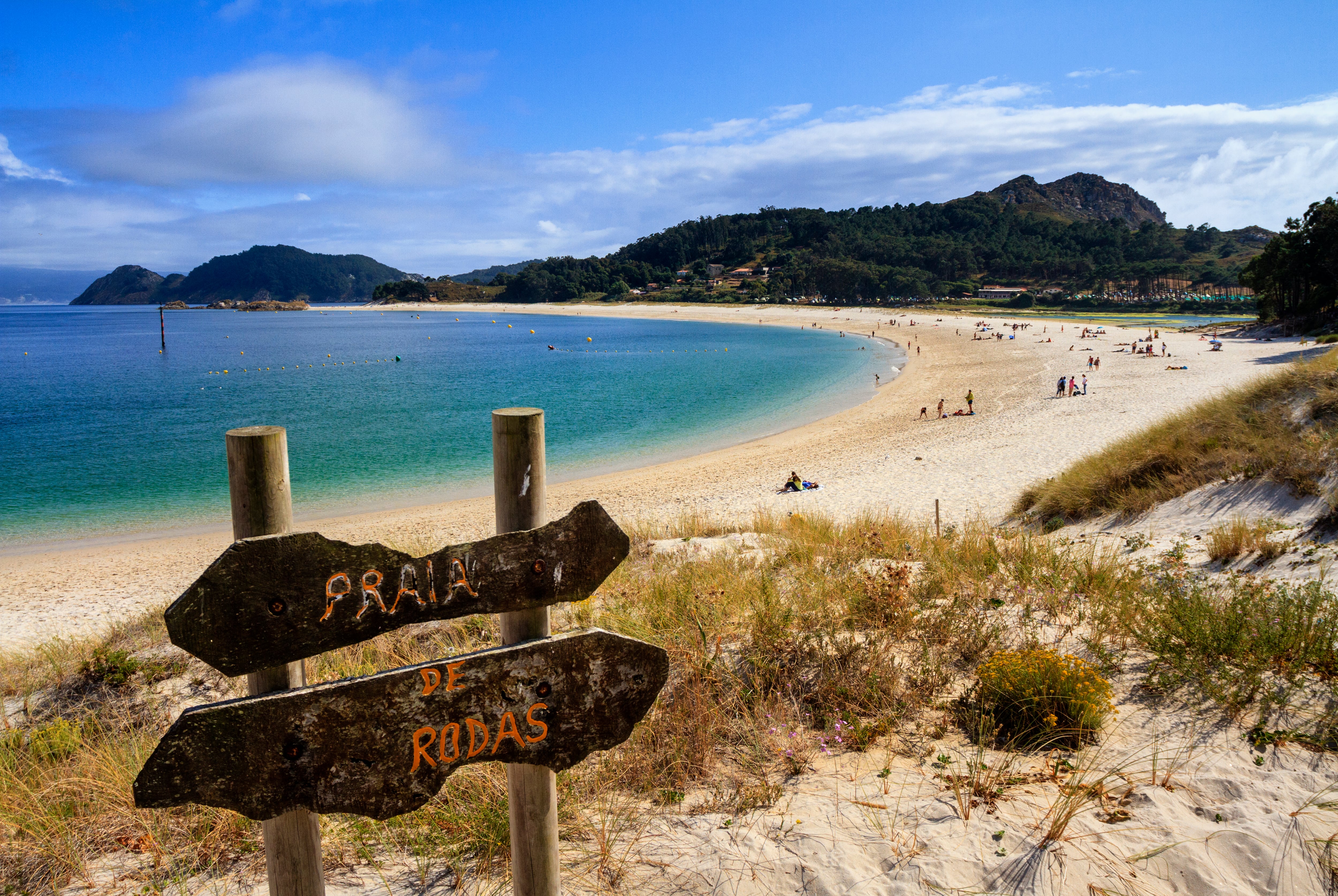 The famous beach of Rodas, located in the national park of the Atlantic islands of Galicia