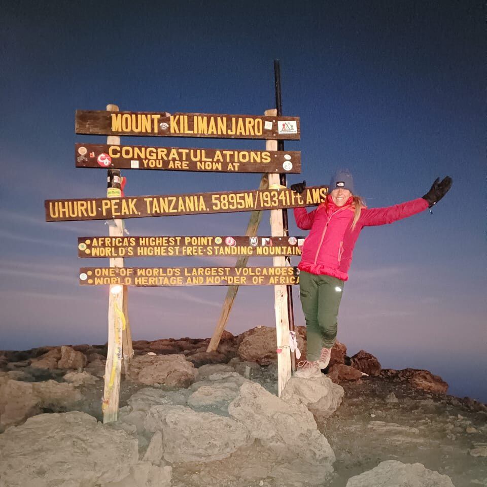 Inma Salado en el Kilimanjaro. Foto I.S.