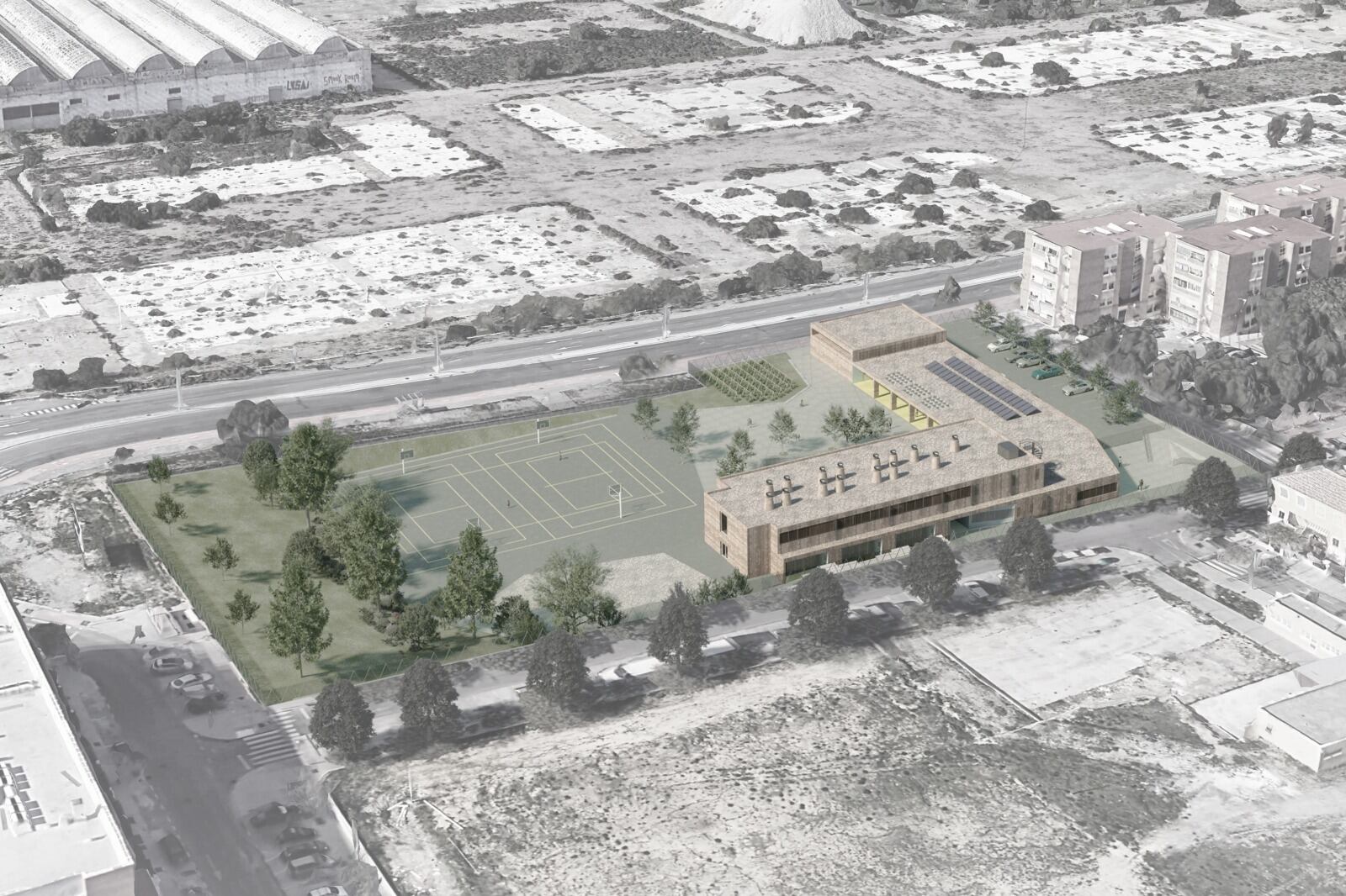 Proyecto sobre el que se va a construir el centro escolar