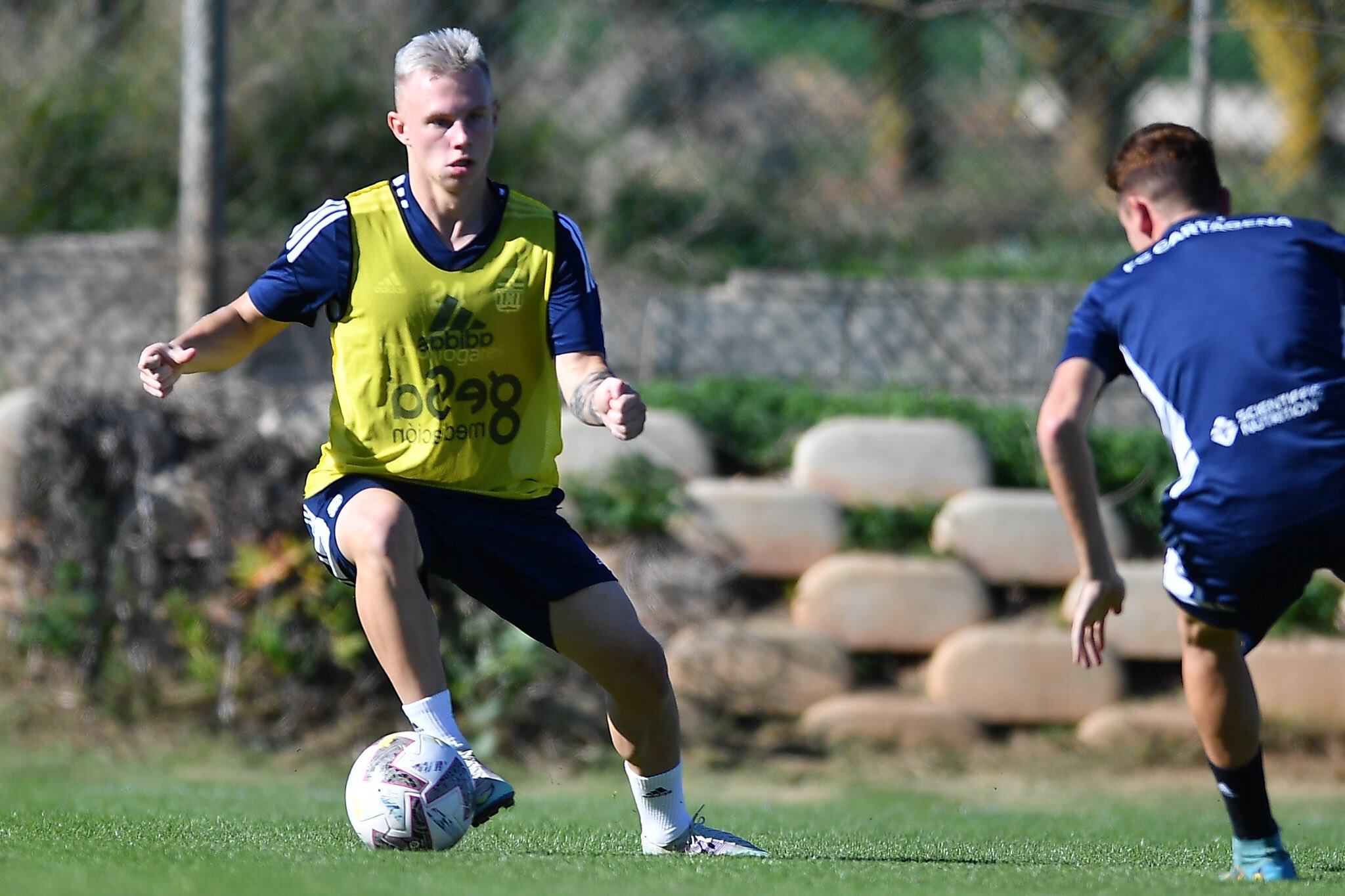 Jansson durante el entrenamiento de hoy en La Manga Club