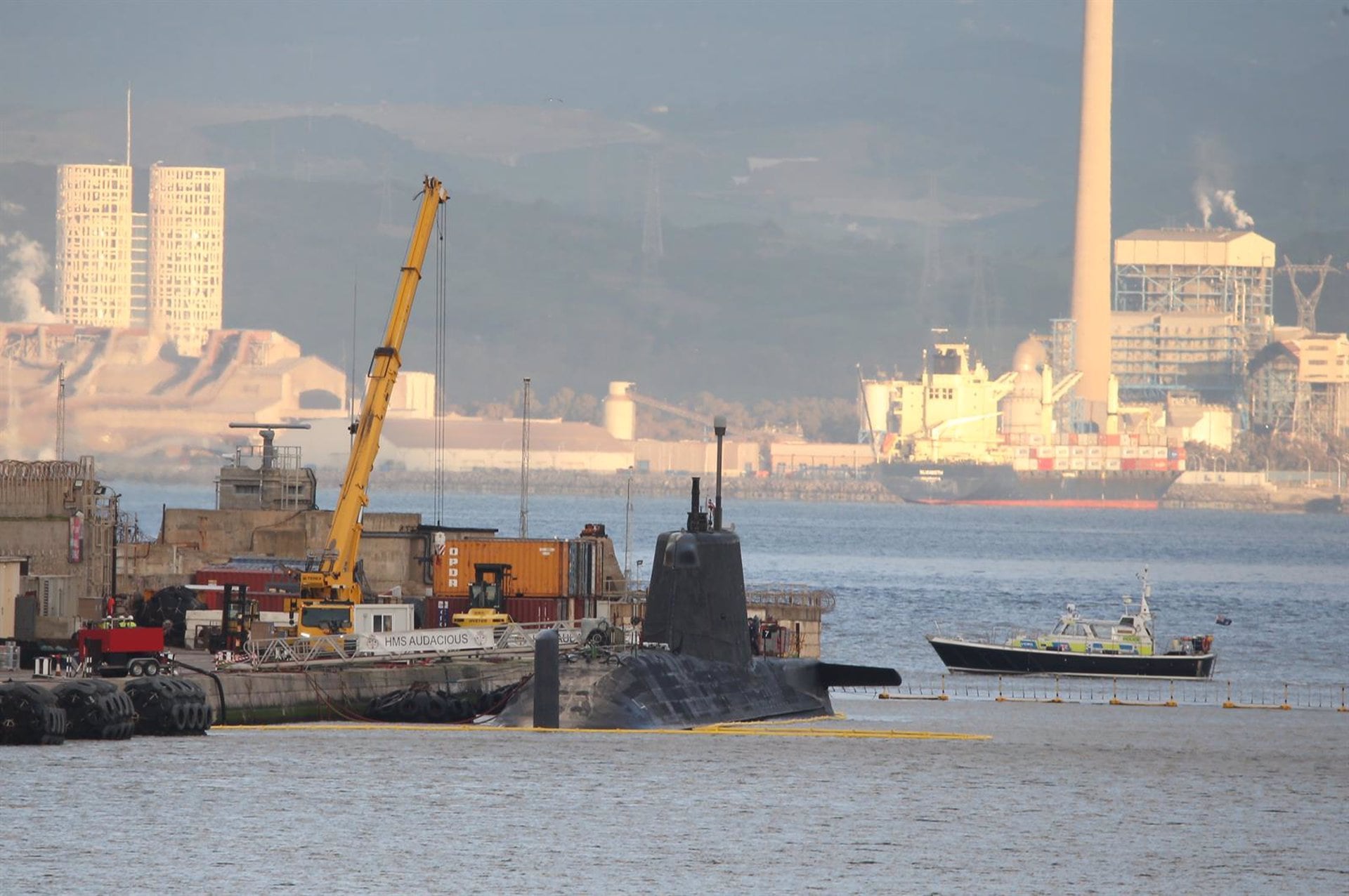 Llegada de un nuevo submarino nuclear en Gibraltar, a 4 de marzo de 2023 en Gibraltar