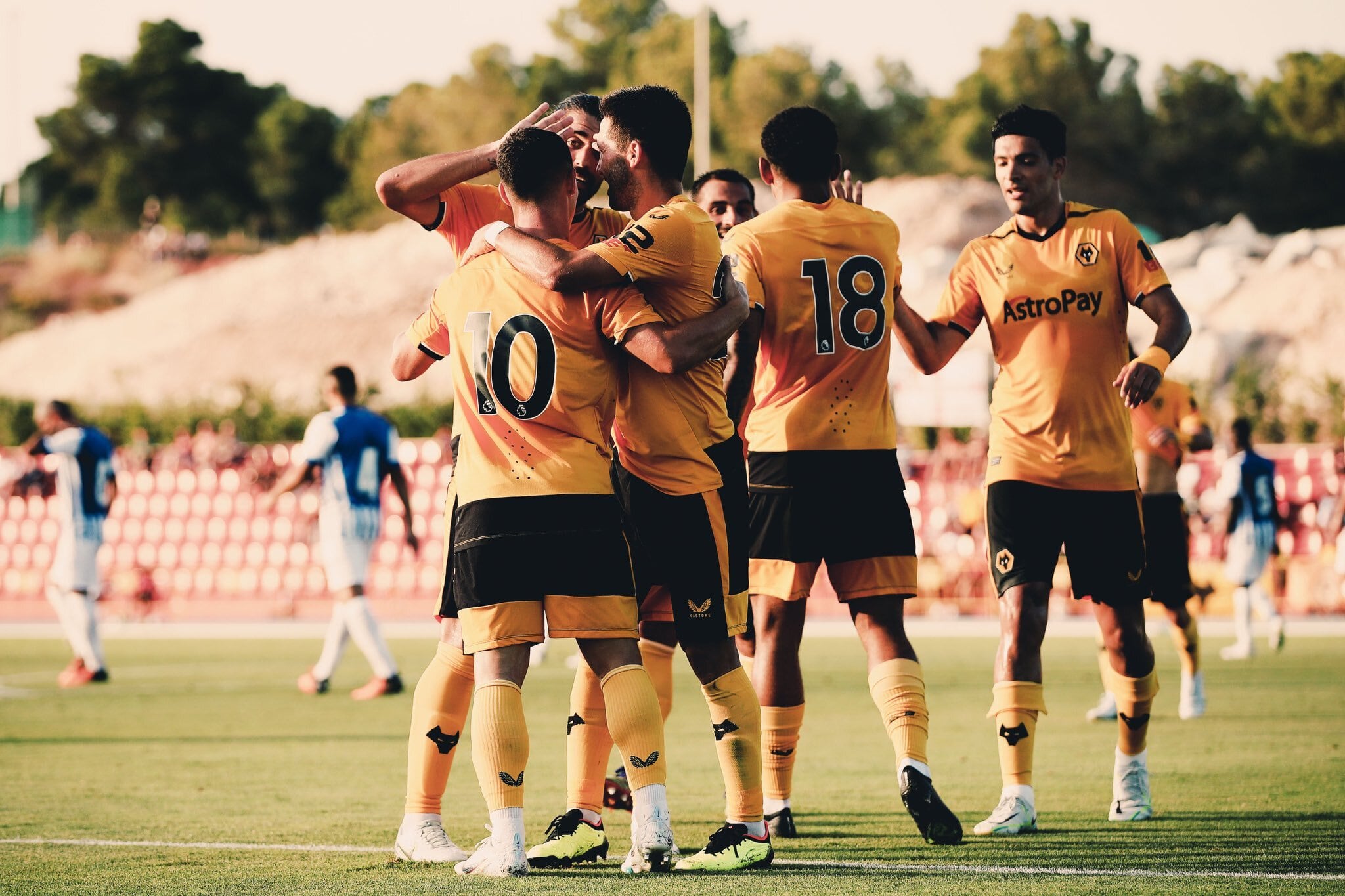 Celebración del tercer gol