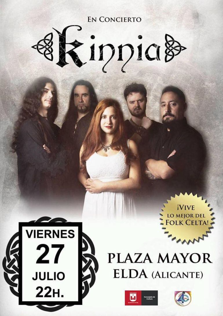 El grupo Kinnia actuará en la Plaza Mayor de Elda y traerá sonidos célticos y orientales al lugar