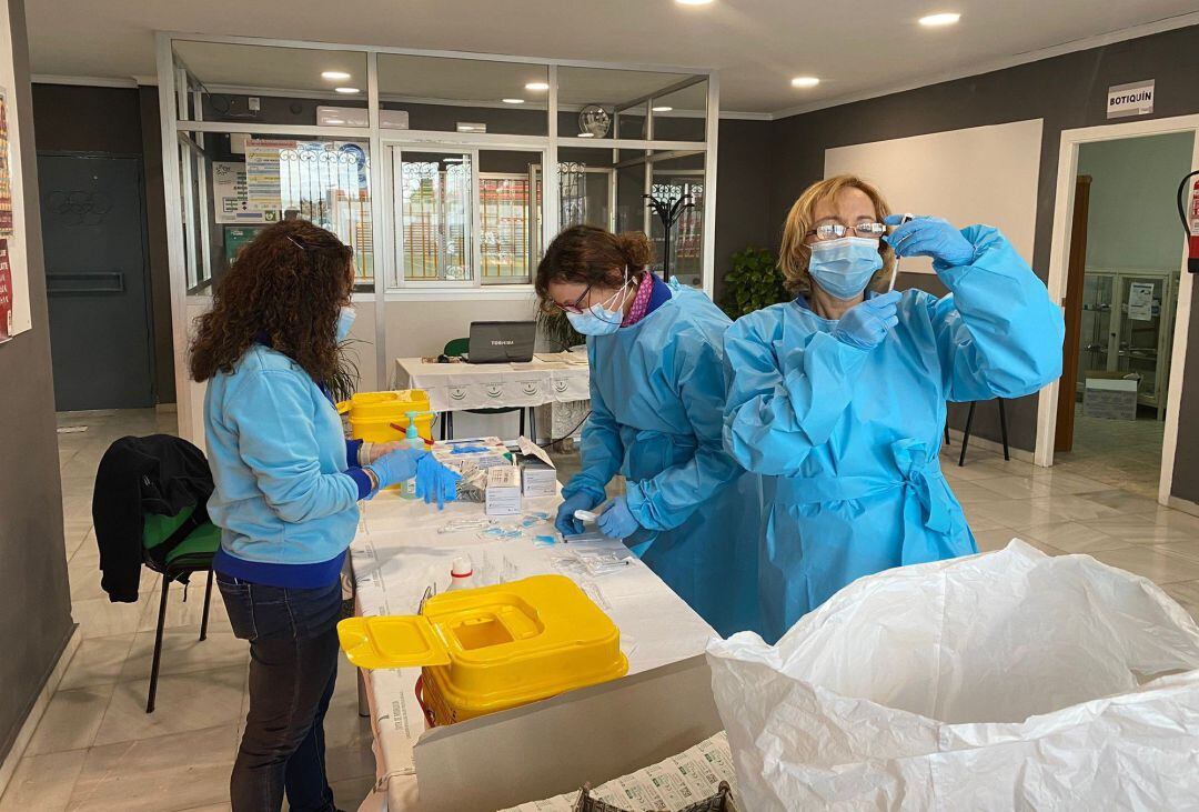 Un punto de vacunación contra el covid.