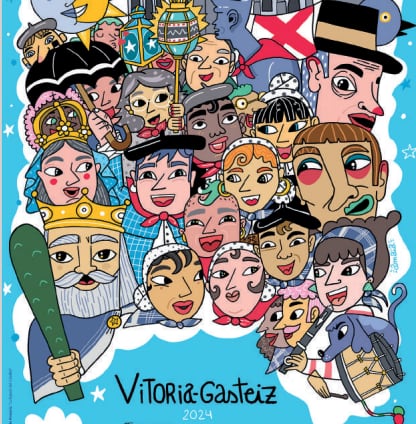 Cartel de fiestas de la Virgen Blanca 2024