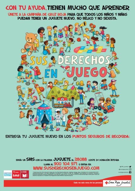 Cartel de la Campaña de recogida de juguetes de la Cruz Roja en Lanzarote.