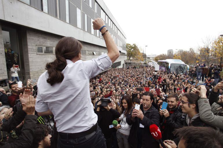El candidato de Podemos a la Presidencia del Gobierno, Pablo Iglesias, en A Coruña