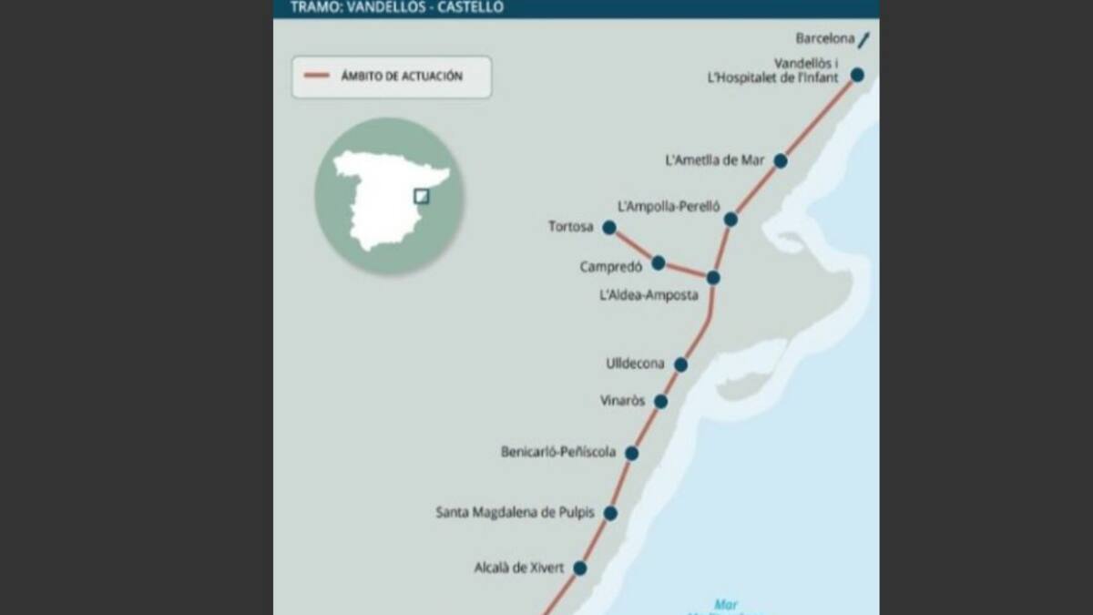 El Gobierno licita por más de 81 millones de euros las obras ferroviarias entre Castelló y Vandellòs