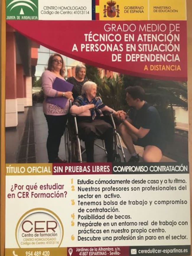 Grado Medio de Técnico en Atención a personas en situación de dependencia