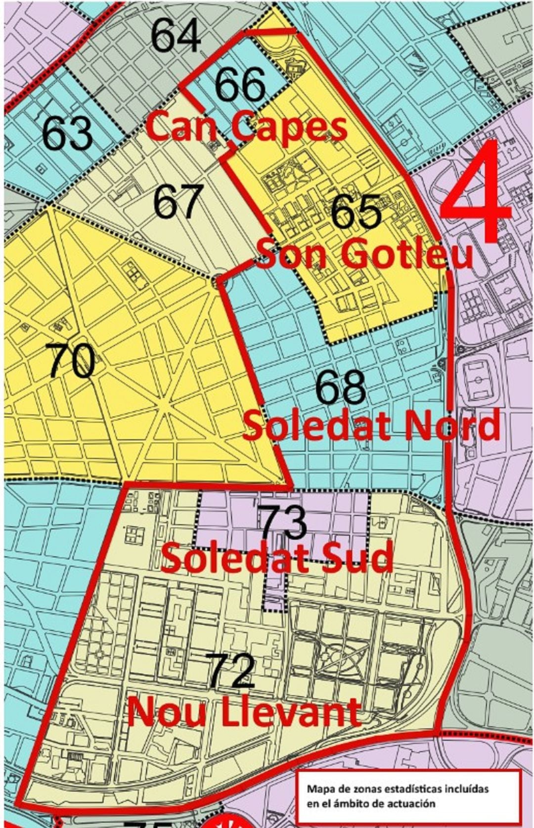 Mapa de actuación en Palma.