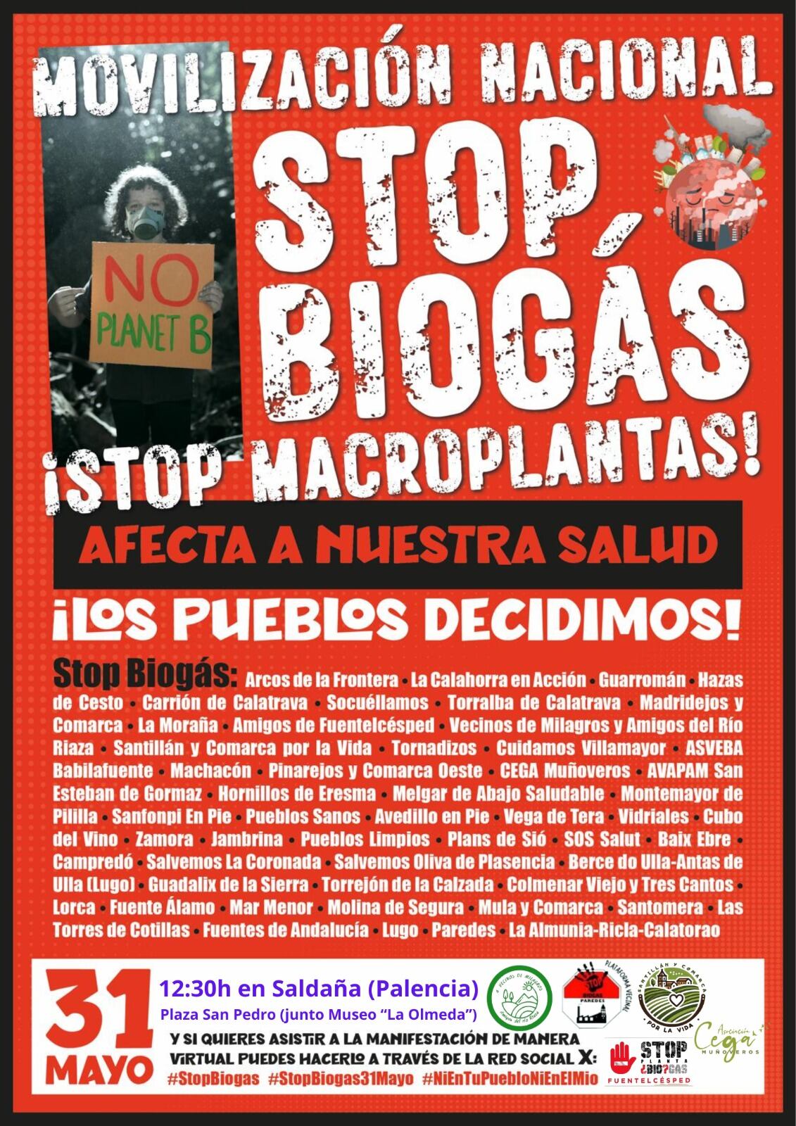 Medio centenar de pueblos han convocado protestas