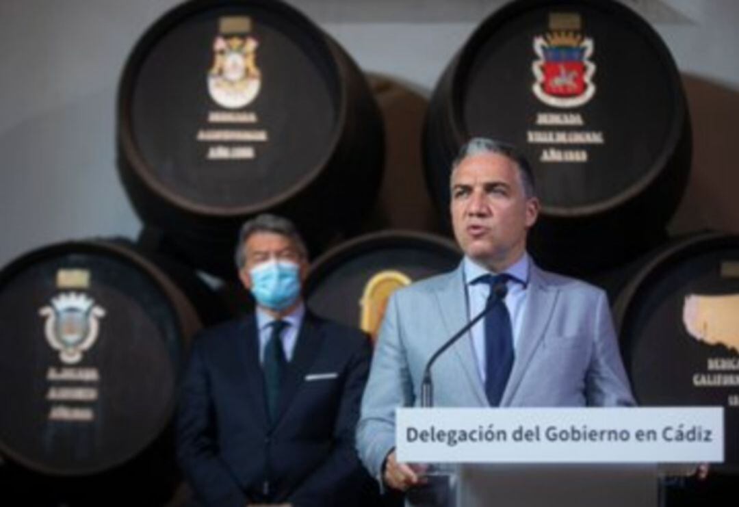 Elías Bendodo este lunes en el Consejo Regulador de Jerez