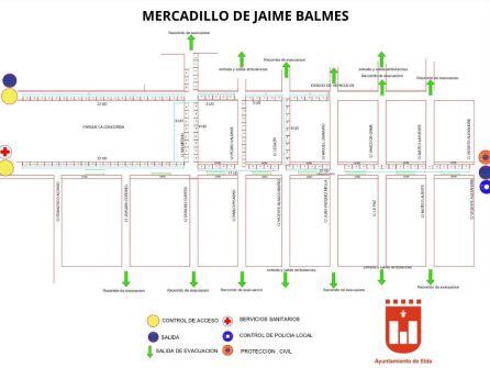 Plano del mercadillo en Jaime Blames