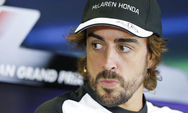 Fernando Alonso, en una rueda de prensa