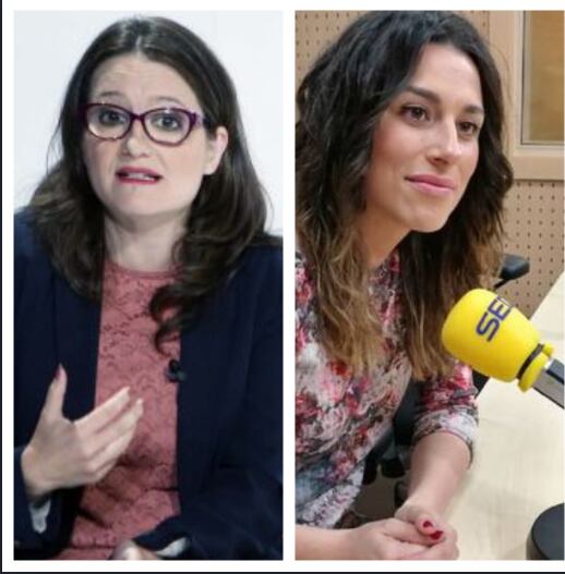 Mónica Oltra (d) y Aitana Mas (i)