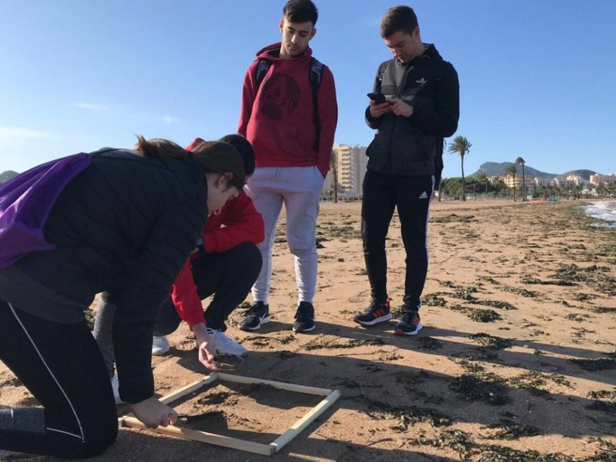 Estudiantes de Bachillerato limpian basura marina en el Mar Menor