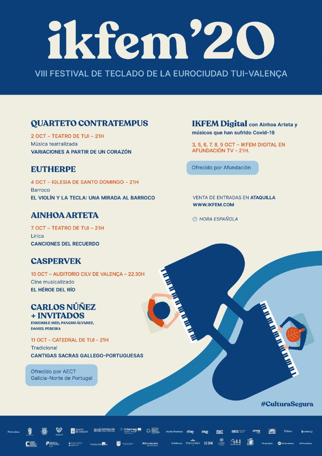 Cartel del festival IKFEM 2020 en la Eurocidad Tui-Valença.