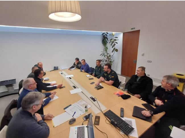 Momento de la reunión celebrada en la sede la Comarca de Ribagorza