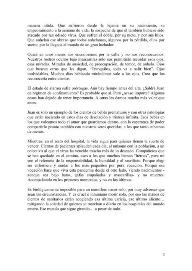 Carta de Susana Rivero.
