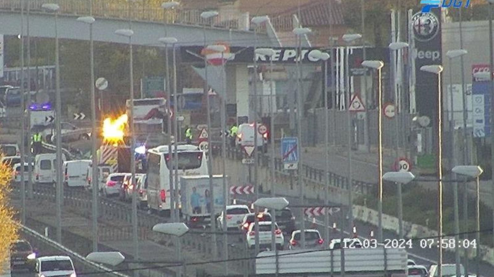 Imagen de la cámara de la DGT en el kilómetro 63, en sentido Madrid