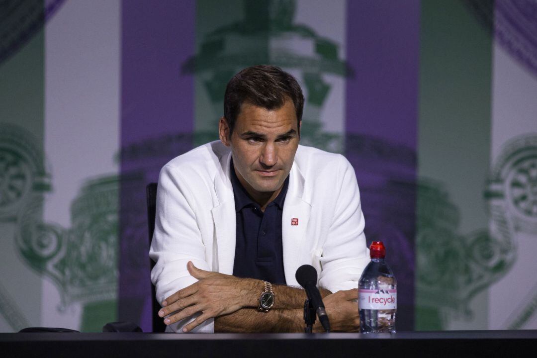 Roger Federer en rueda de prensa.