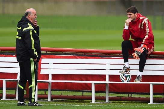 Del Bosque y Casillas, durante el Mundial de Brasil 2014.