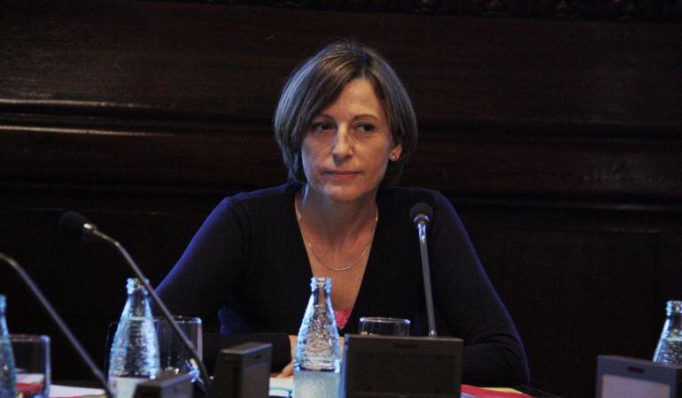 La presidenta del Parlament, Carme Forcadell, a la reunió de la Mesa del 28-10-15. (horitzontal)