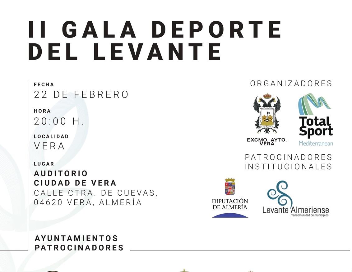 El Levante Almeriense premia a sus deportistas más destacados este jueves en el Auditorio Ciudad de Vera.