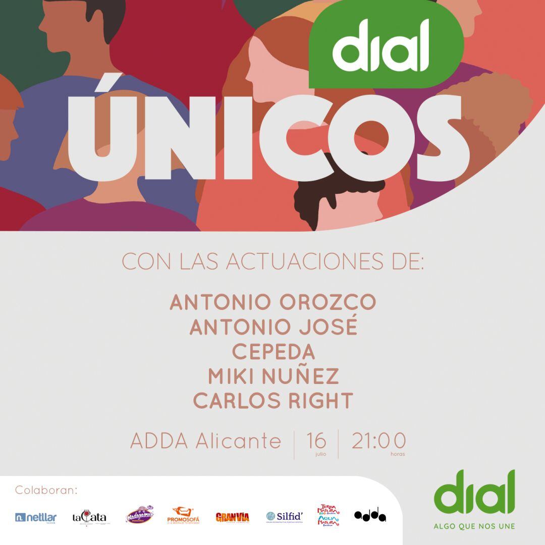 Cartel del concierto Dial &#039;ÚNICOS&#039;.