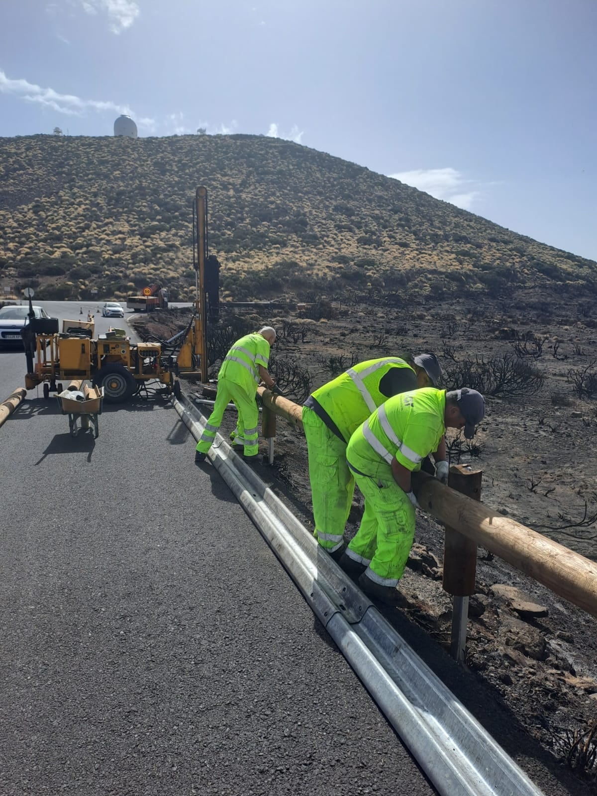 Reparación de la carretera de acceso al Teide