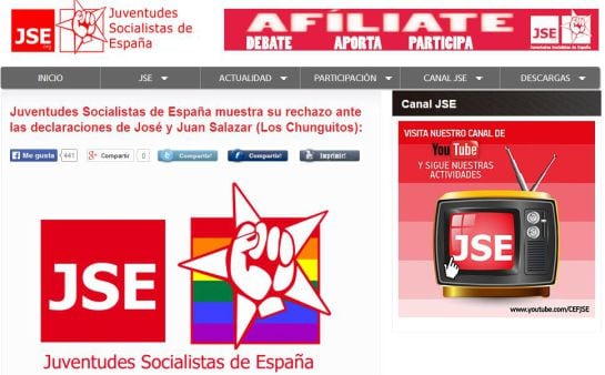 Comunicado de las Juventudes Socialistas de España.