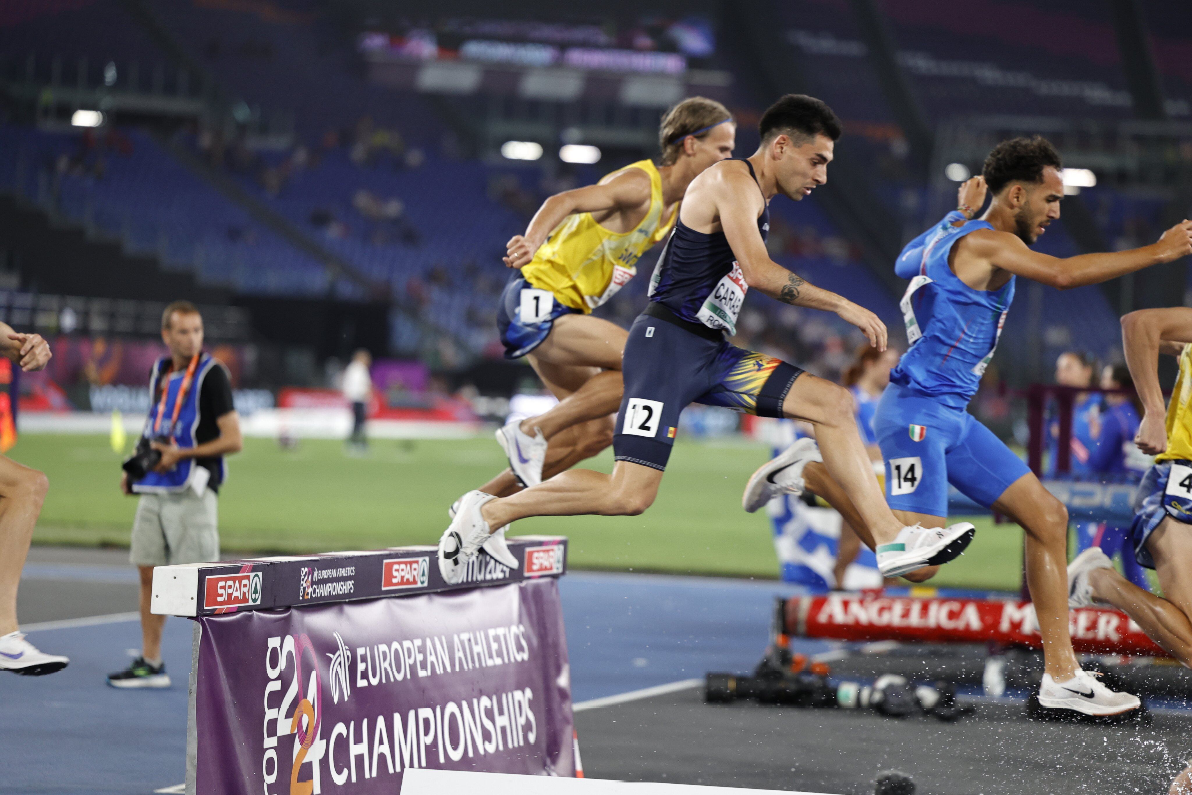 Nahuel Carabaña a la final dels 3.000m obstacles de l'europeu de Roma on va finalitzar setè.