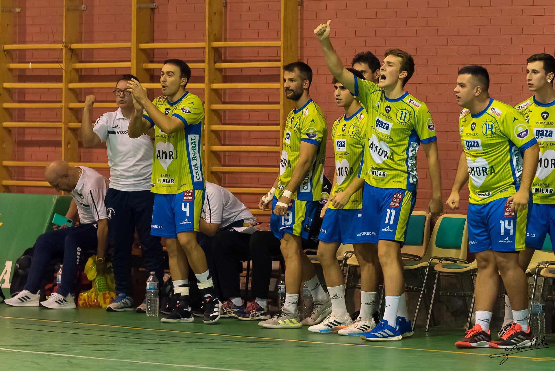 Los jugadores de Zamora durante un partido de este temporada