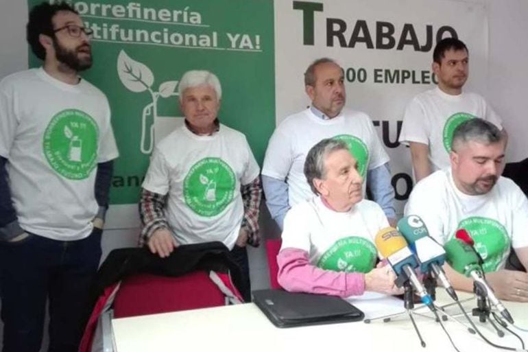 Rueda de prensa de la Plataforma en favor de la Biorrefinaría de Barcial del Barco en octubre de 2017