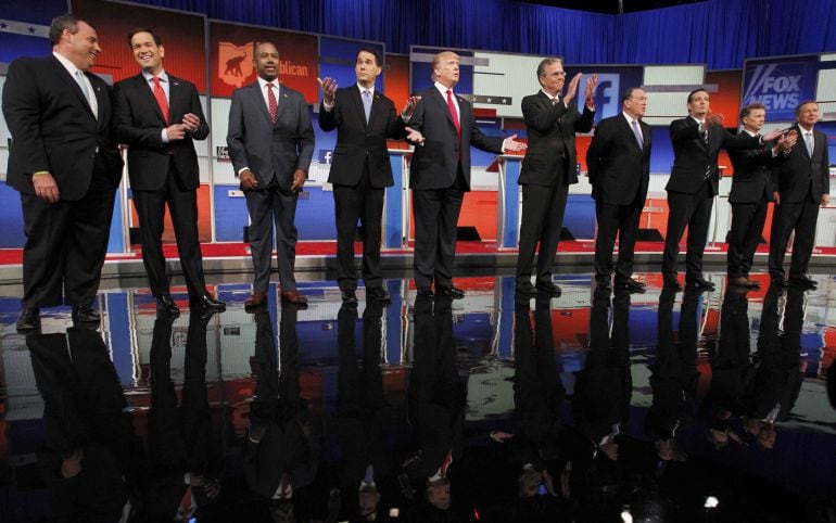 los candidatos que partiicparon en  el debate de la CNN