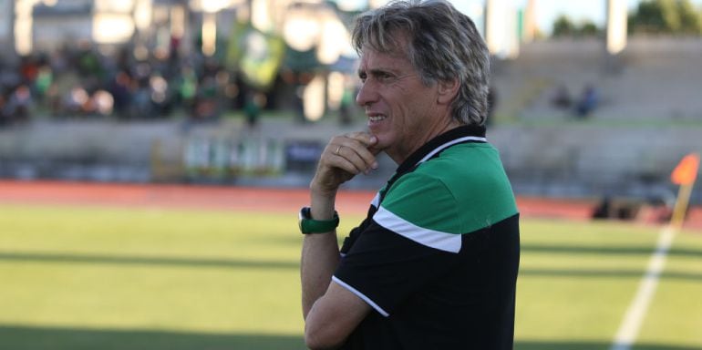 Jorge Jesus, en un partido de pretemporada del Sporting este verano