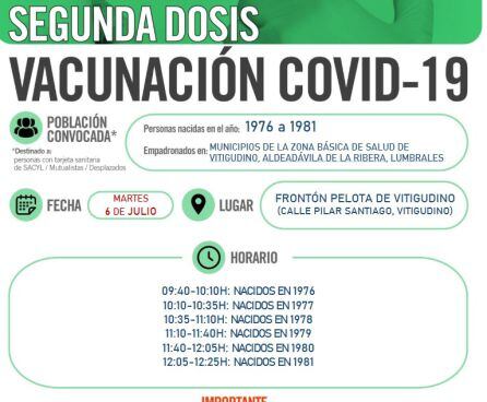 Información de la vacunación en Vitigudino