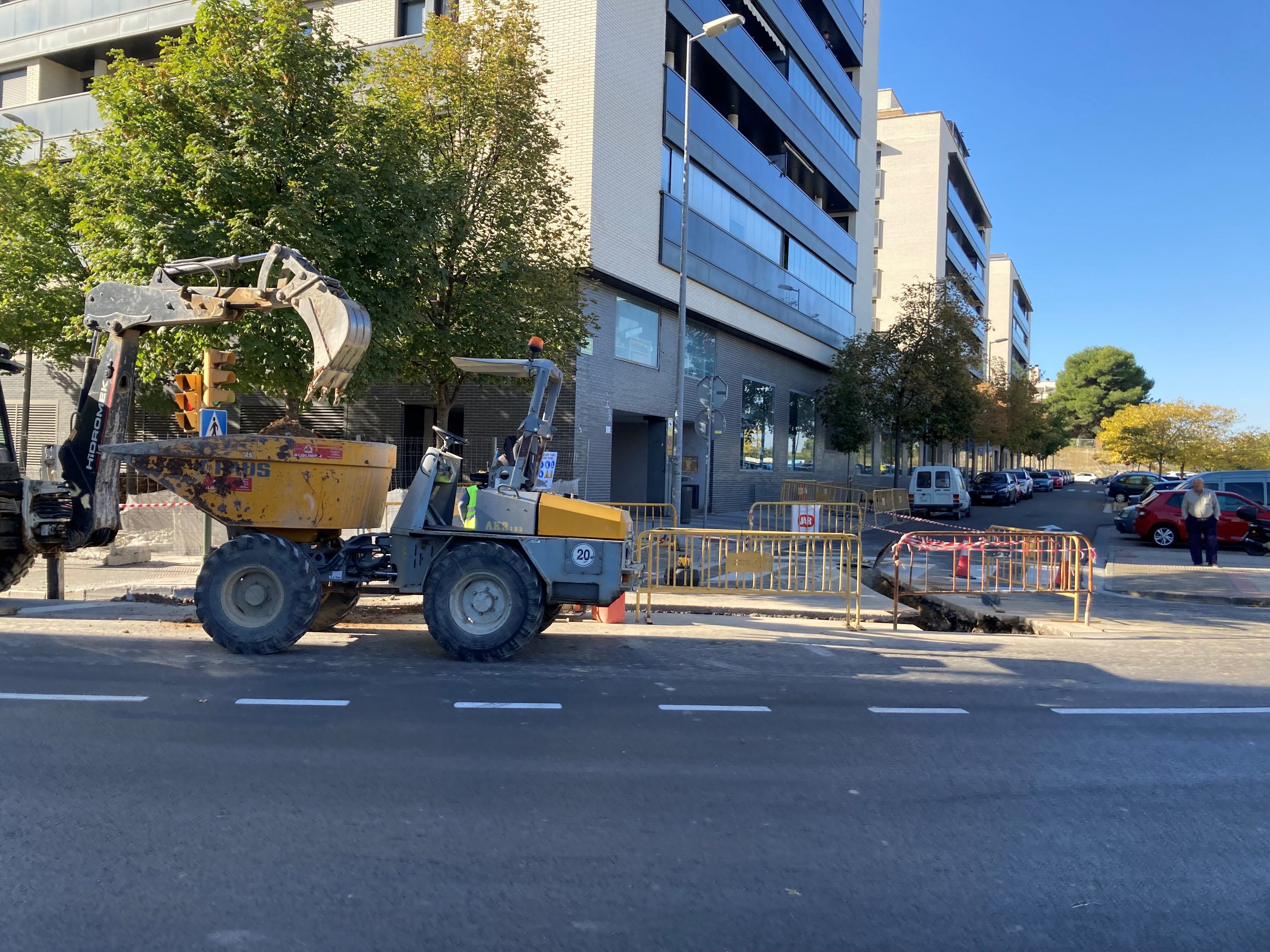 Obras en la zona de la calle Fidel Pagés de Huesca