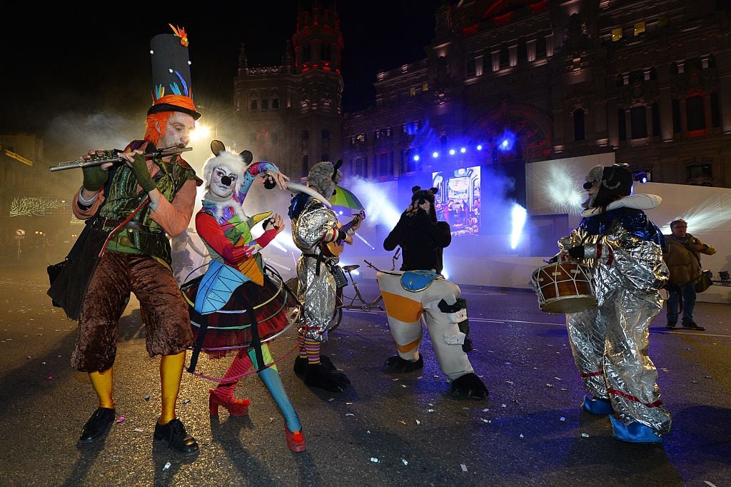 Algunos de los acompañantes de la cabalgata real.