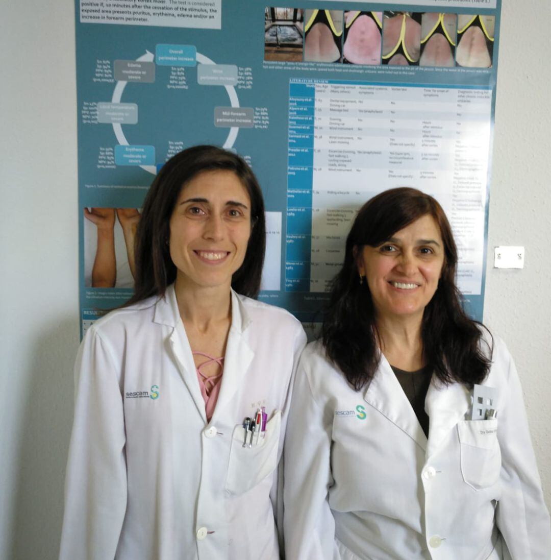 Isabel Sánchez Matas (izda) y Maria Elena Gatica (drcha). Alergóloga y dermatóloga del complejo hospitalario de Toledo 