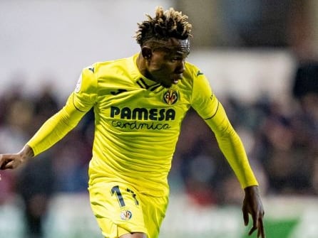 Samu Chukwueze durante el partido de Copa