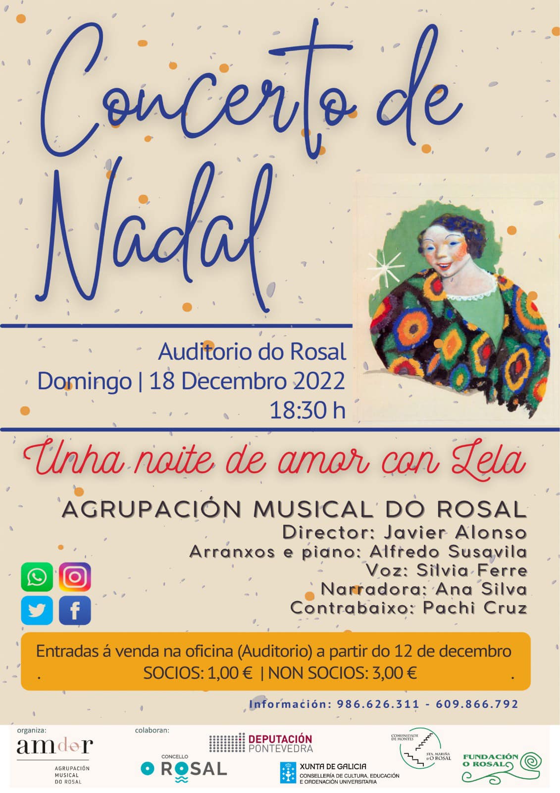 Cartel del Concierto de Nadal de la Agrupación Musical do Rosal