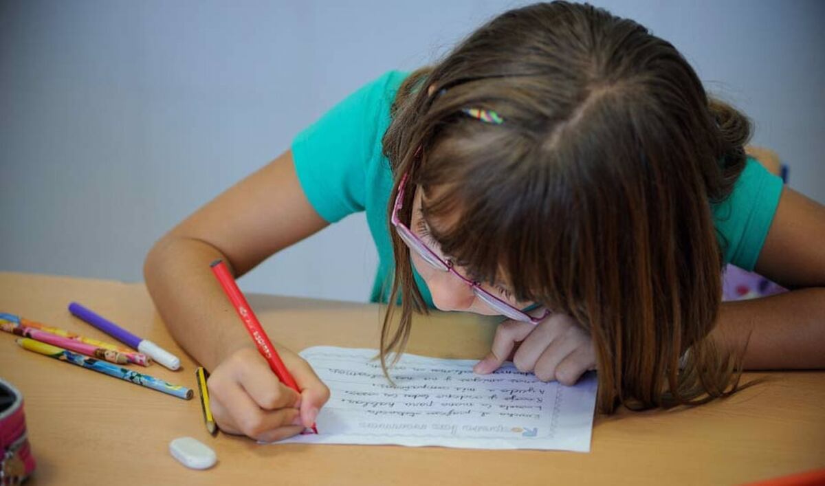 Una estudiante en el aula